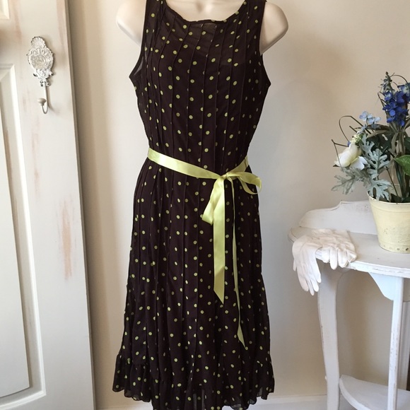 sandra darren polka dot dress